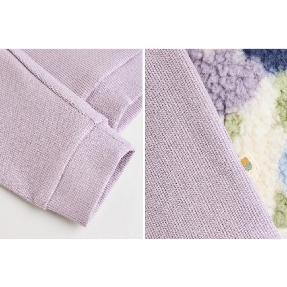 Next Baby Cream/Purple Tulip Baby Fleece Top and Leggings Set 2 Piece - Picture 4 of 5
